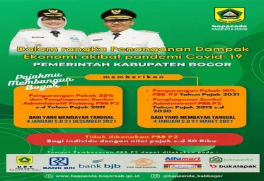 Kabupaten Bogor Keluarkan Kebijakan Penghapusan Sanksi Administratif Pajak 