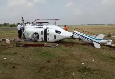 Helikopter Kemenhub Alami Kecelekaan di Curug Tangerang