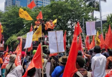 3200 Personel Gabungan Dikerahkan Untuk Amankan Demo Buruh di Patung Kuda Hari Ini
