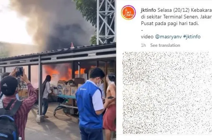 Kios Di Pasar Senen Terbakar, 7 Mobil Damkar Dikerahkan